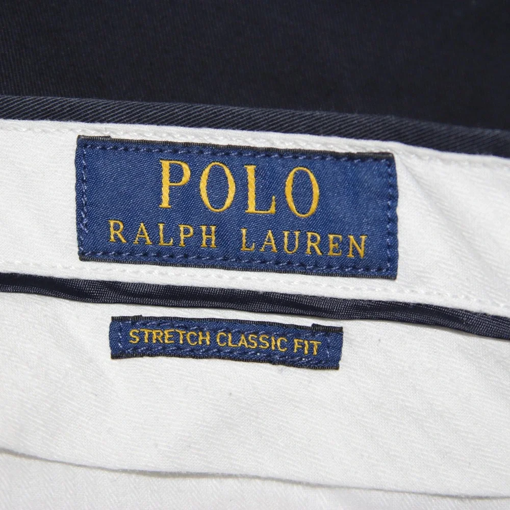 Polo Ralph‎ Lauren Mens Chino Pants Navy Blue Straight Fit Cotton Size 36